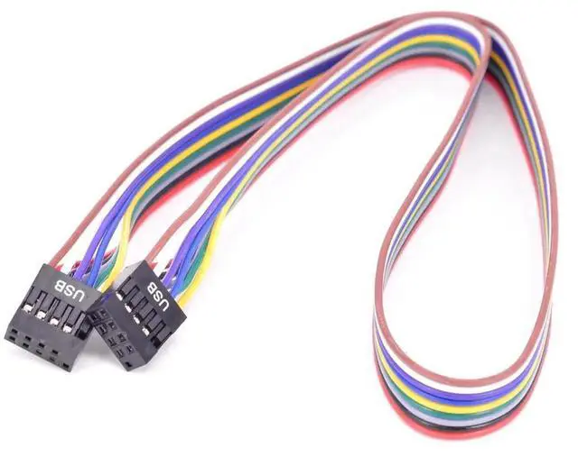 Alt view image 3 of 4 - Desktop 9Pin USB header Female to Female cable PC computer 10Pin USB 2.0 M/M data transfer cable 24AWG 50cm