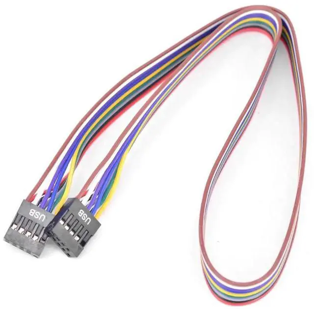 Alt view image 4 of 4 - Desktop 9Pin USB header Female to Female cable PC computer 10Pin USB 2.0 M/M data transfer cable 24AWG 50cm