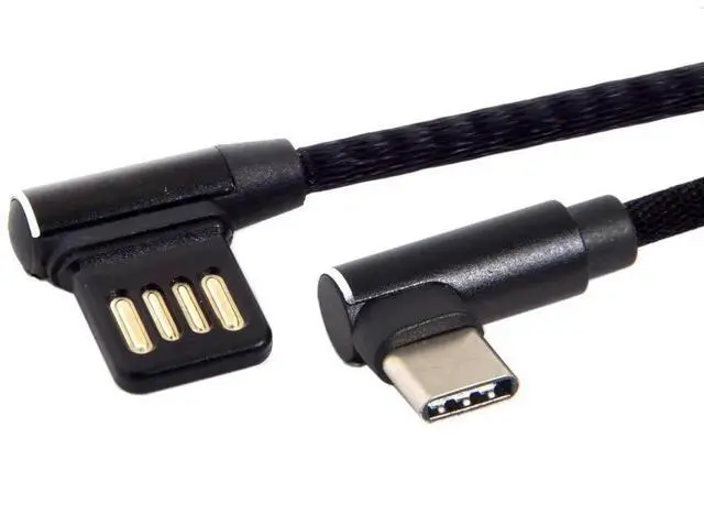 Alt view image 4 of 7 - USB-C 3.1 Type-C Male to Left Angled 90 Degree USB 2.0 Data Cable 15cm Dual Angled Type (Type-C)