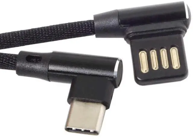 Alt view image 3 of 7 - USB-C 3.1 Type-C Male to Left Angled 90 Degree USB 2.0 Data Cable 15cm Dual Angled Type (Type-C)