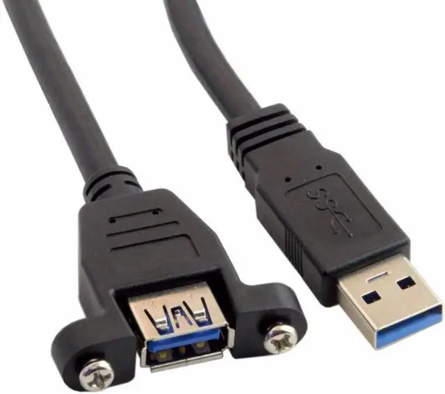 Alt view image 3 of 5 - super speed USB 3.0 panel mount Cable female To Male A M F extension cable 0.5m