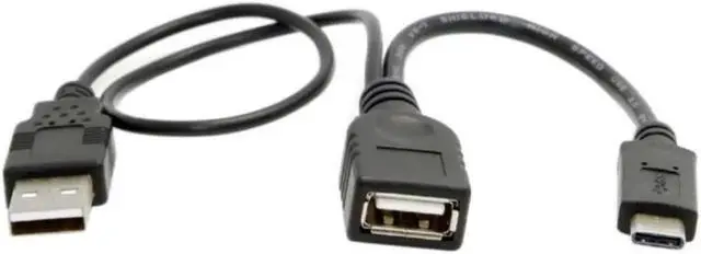 Alt view image 3 of 3 - USB 2.0 Female OTG to USB-C Type-C USB 3.1 Data Cable with Power for Cell Phone & Laptop Pro