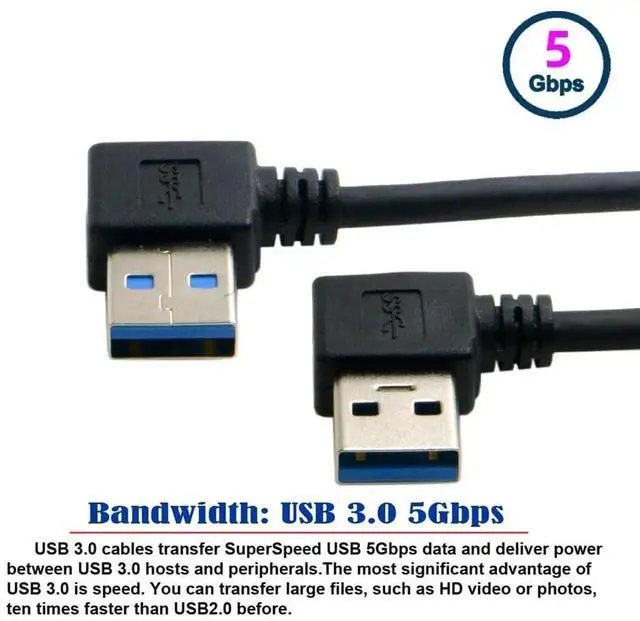 Alt view image 5 of 7 - USB 3.0 Type A Male 90 Degree Left Angled to USB 3.0 A Type Right Angled Extension Cable Dual Angled Type 20cm