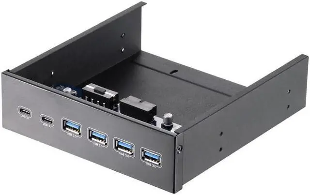 Alt view image 3 of 7 - 5.25" Front Bay USB HUB 2-Port USB 3.1 & 4-Port USB 3.0 High Speed 5Gbps USB Hub Front Panel Computer Case Optical Drive Bay Converter Hub