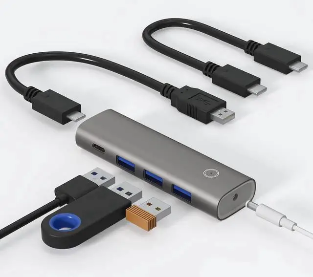 Alt view image 5 of 7 - USB 3.2/3.1 Gen 2 USB C to USB-A Hub - 4 Port Aluminum 10Gbps SuperSpeed Data Transfer USB-C Hub for Mac/Laptop/PC/iPhone 15/16 Pro Max and More