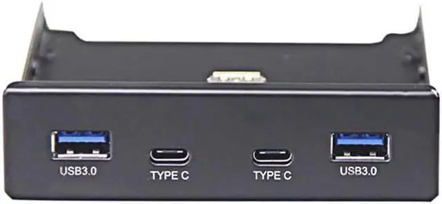 Main image of Dual 5Gb/s USB 3.1 Type-C & USB 3.0 Computer 3.5 inch Floppy Bay Front Panel 4 Ports USB Hub, USB3 19Pin to 2x USB 3.0 USB-C + 2x Type A Splitter Adapter