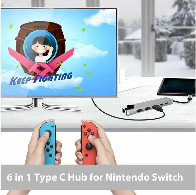 Alt view image 7 of 7 - USB Type C Hub Adapter Dock with 4K HDMI PD RJ45 Ethernet Lan Charge for MacBook