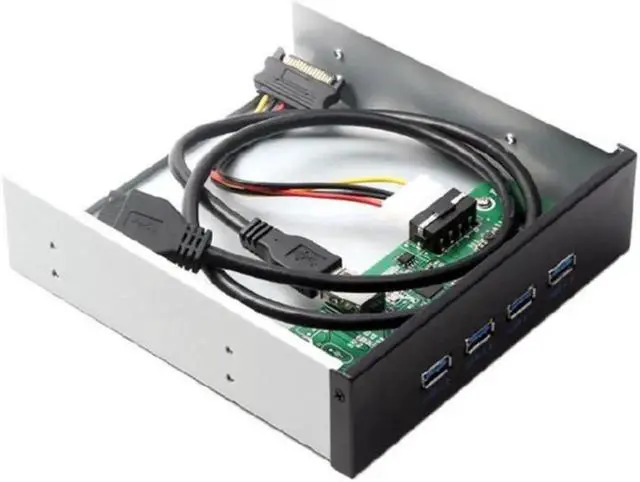 Alt view image 3 of 3 - NGFF USB 3.0 HUB 4 Ports Front Panel to Motherboard 20Pin Connector Cable for 5.25" CD-ROM Bay