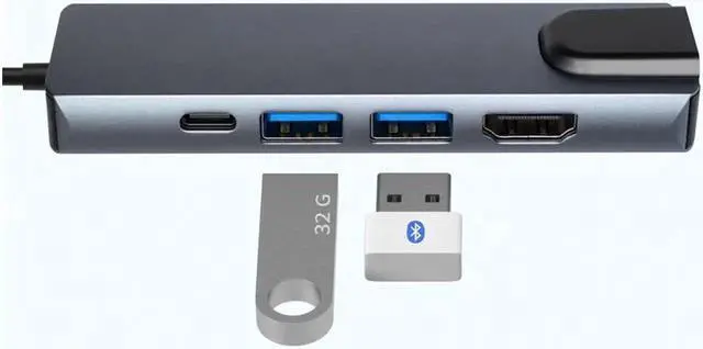 Alt view image 3 of 7 - Multifunctional Expansion Dock USB-C Hub Docking Station Adapter With USB 3.0 / 4K HDMI HD Display /RJ45 Gigabit Ethernet /PD Charging SD &TF Card Readers