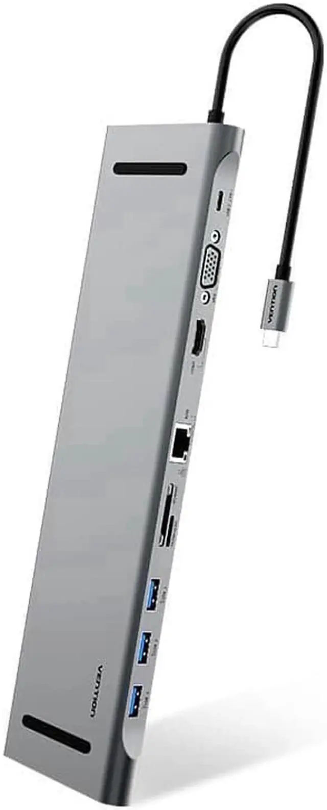 Alt view image 4 of 4 - 10-in-1 Type-C to USB 3.0 PD Charge HDMI VGA Gigabit RJ45 3.5mm Audio SD TF Hub