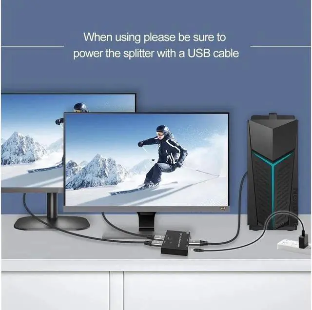 Alt view image 5 of 6 - DisplayPort Switch Bidirectional DisplayPort 1.4 KVM Splitter 2 Input 1 Output - Supports 8K 4K 3D 1080P HD Manual DP Switcher for PC Host Monitor etc