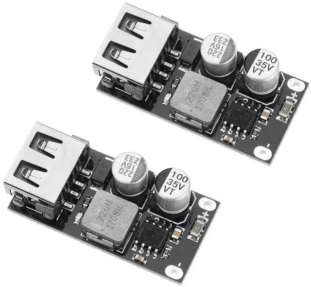 Main image of JVFYI 2PCS DC-DC Power Buck Module 6V-32V12V24V to QC3.0 Fast Charging Single USB Charging Converter Board