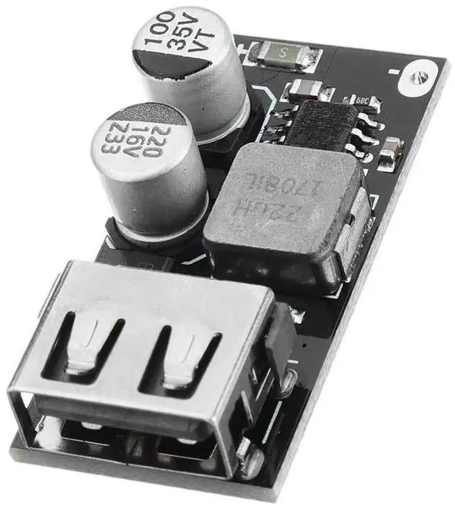 Alt view image 2 of 3 - JVFYI 2PCS DC-DC Power Buck Module 6V-32V12V24V to QC3.0 Fast Charging Single USB Charging Converter Board