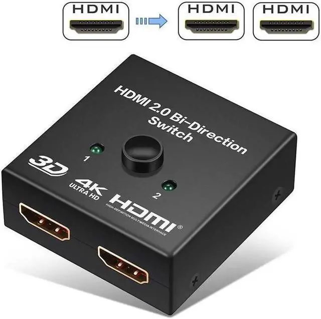Alt view image 7 of 7 - HDMI 2.0 HDTV Switch Splitter Bi-Direction Hub HDCP 4K 1080P 3D Switcher for DVD HDTV PS4