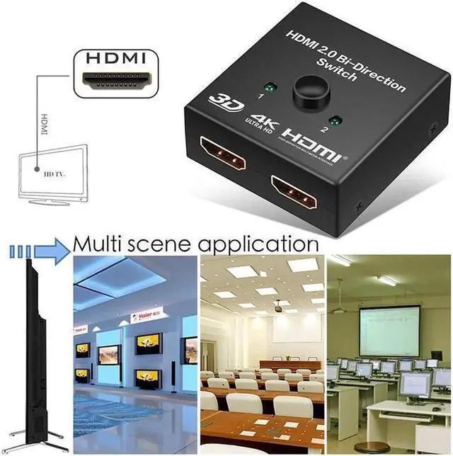 Alt view image 6 of 7 - HDMI 2.0 HDTV Switch Splitter Bi-Direction Hub HDCP 4K 1080P 3D Switcher for DVD HDTV PS4