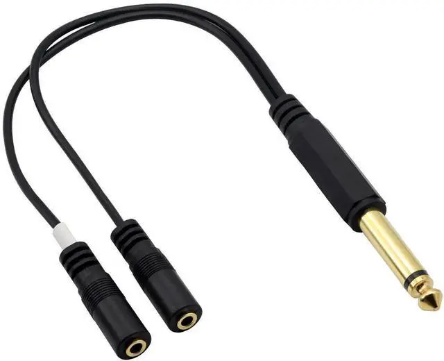 Alt view image 2 of 7 - 1/4" to 1/8" TRS/TRRS Adapter 6.35mm Male to 3.5mm Female Stereo Audio Cable Y-Splitter Adapter for Amplifiers, Guitars, Pianos, Home Theater Equipment Etc.