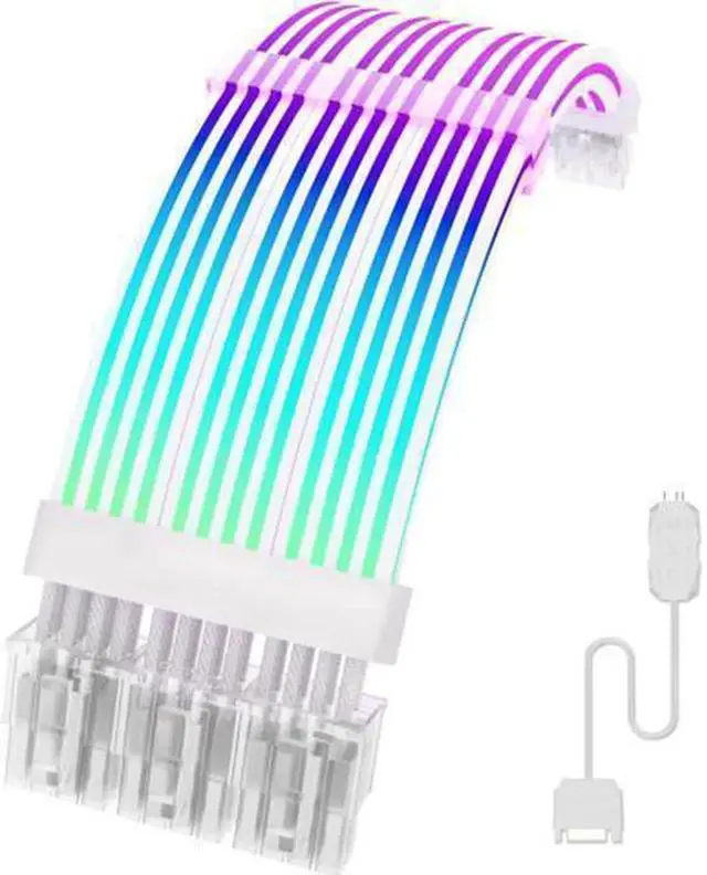 Alt view image 3 of 7 - RGB PC Cables,Strimmer 3x8 pin Extension Cable,PC Graphic Card Power Supply,5V 3Pin Sync ARGB PSU Cable