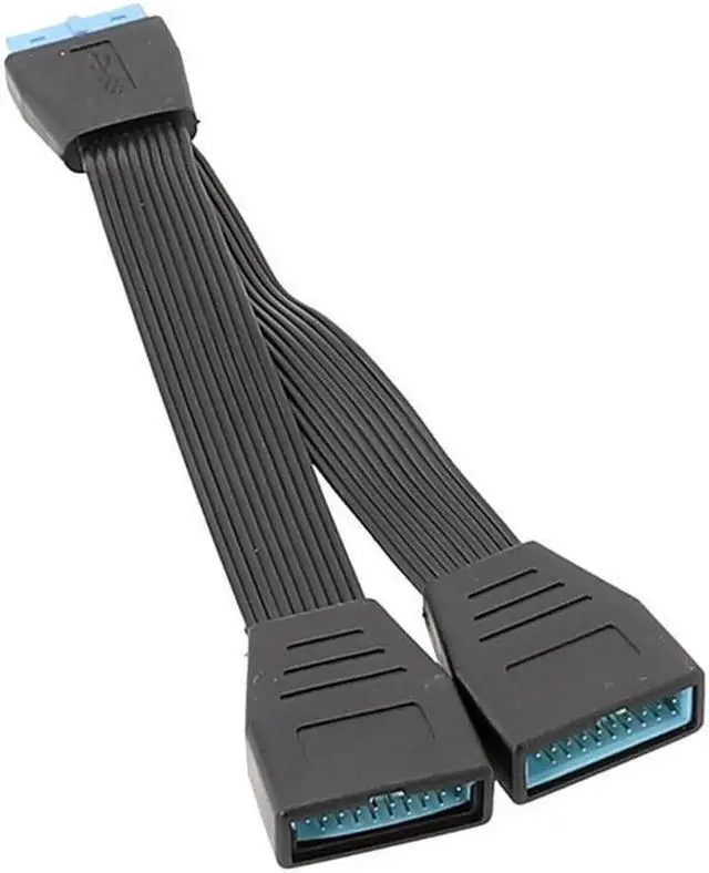 Alt view image 4 of 5 - Motherboard USB Splitter Internal USB Hub 19 Pin USB 1 to 2 Splitter Cable 15CM