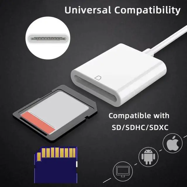 Alt view image 7 of 7 - JVFYI USB 2.0 Type C USB-C to Standard SD SDXC SDHC Card Reader Adapter Compatible with MAC Laptop Tablet Phone