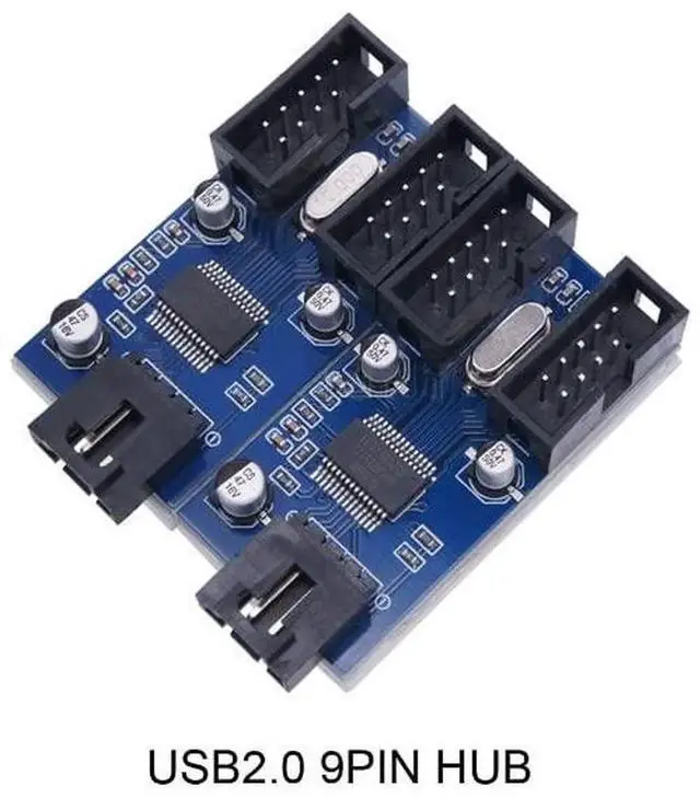 Alt view image 6 of 6 - JVFYI 9pin USB 2.0 Header 1 to 2/4 Female Extension Cable HUB Connector Adapter Port Multilier