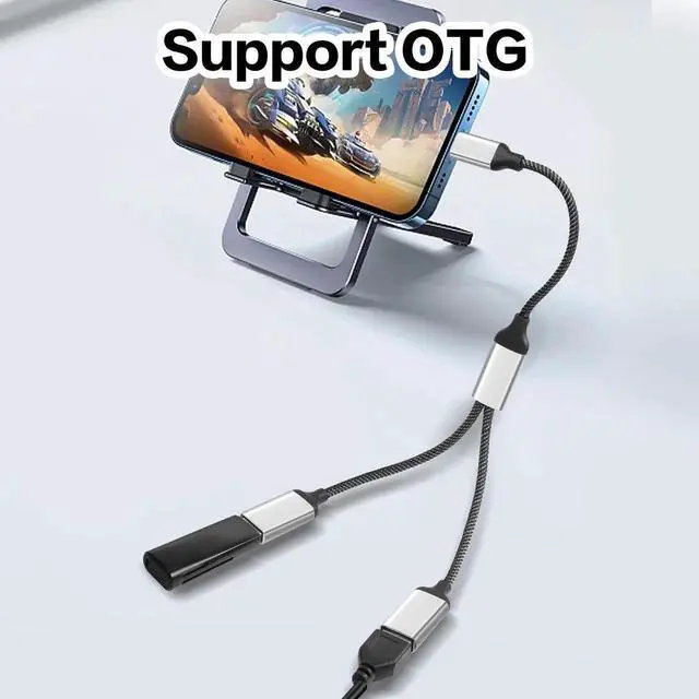 Alt view image 6 of 6 - JVFYI USB-C OTG Splitter Y Cable USB 3.0 Type C Male to Dual USB A Female Multiport Split Converter Multiple Hub for Car,Laptop,PC and More (1 to 2)