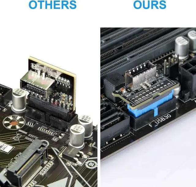 Alt view image 2 of 5 - JVFYI Computer Mainboard USB 3.0 Front 19PIN to 3.1 Type-C Front Panel Header Type-E Adapter 20 to 19 Pin Expansion Card