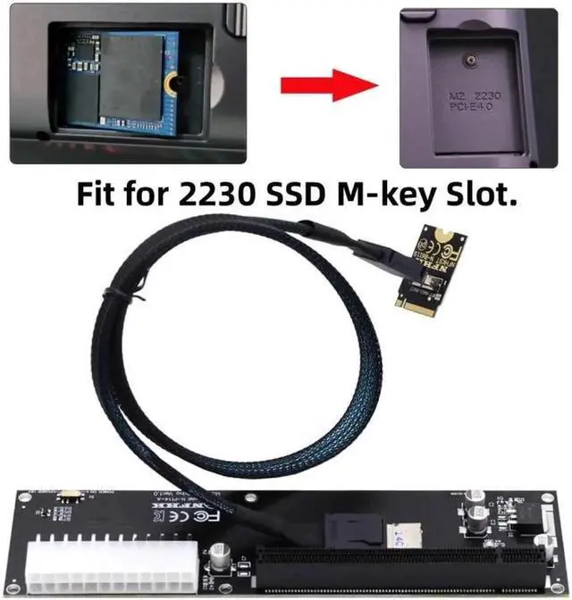 Alt view image 2 of 5 - JVFYI PCI-E 3.0 M.2 M-key to Oculink SFF-8612 SFF-8611 Host Adapter for GPD WIN Max2 External Graphics Card & SSD