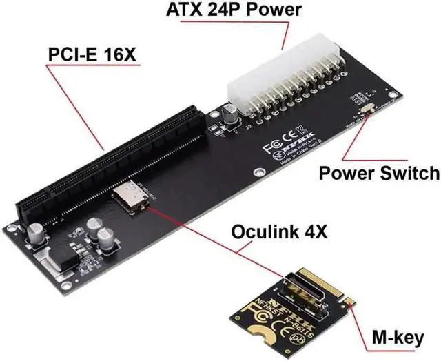 Alt view image 3 of 5 - JVFYI PCI-E 3.0 M.2 M-key to Oculink SFF-8612 SFF-8611 Host Adapter for GPD WIN Max2 External Graphics Card & SSD