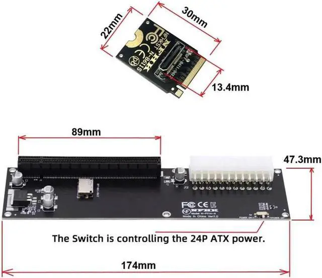 Alt view image 5 of 5 - JVFYI PCI-E 3.0 M.2 M-key to Oculink SFF-8612 SFF-8611 Host Adapter for GPD WIN Max2 External Graphics Card & SSD