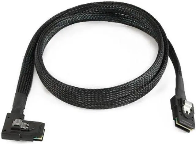Alt view image 4 of 4 - JVFYI Ultra Slim Flat Right Angled 90 Degree Mini SAS 36pin SFF-8087 to 8087 Data Raid Cable 80cm