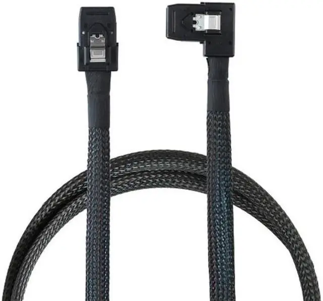 Alt view image 2 of 4 - JVFYI Ultra Slim Flat Right Angled 90 Degree Mini SAS 36pin SFF-8087 to 8087 Data Raid Cable 80cm