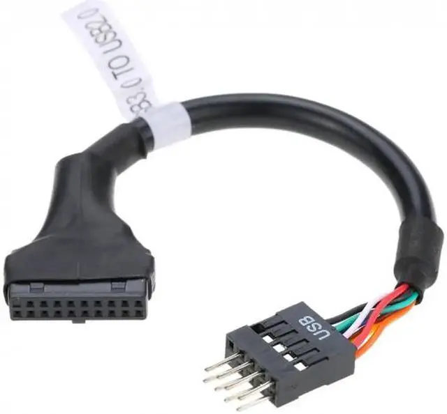Main image of JVFYI USB 3.0 20pin Motherboard Housing Male to USB 2.0 9Pin Header Device Female Cable