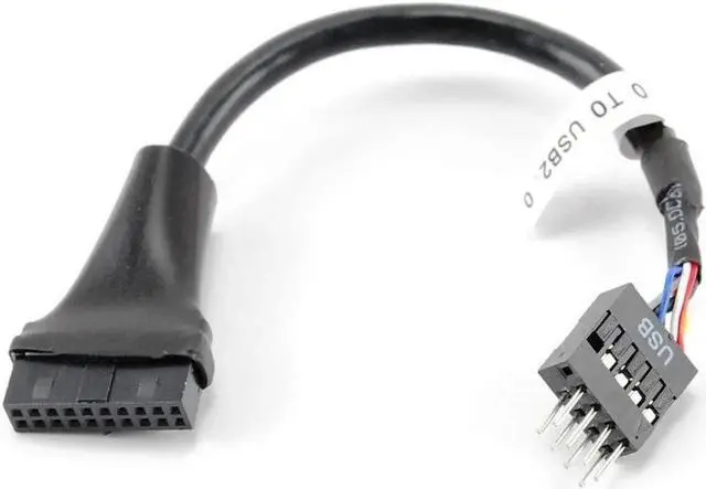 Alt view image 2 of 3 - JVFYI 4" USB 3.0 20-Pin Motherboard Header Female to USB 2.0 8-Pin Male Adapter