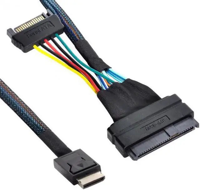 Alt view image 5 of 6 - JVFYI Oculink SFF-8611 to U.2 U.3 SFF-8639 NVME PCIe PCI-Express SSD Cable for Mainboard SSD