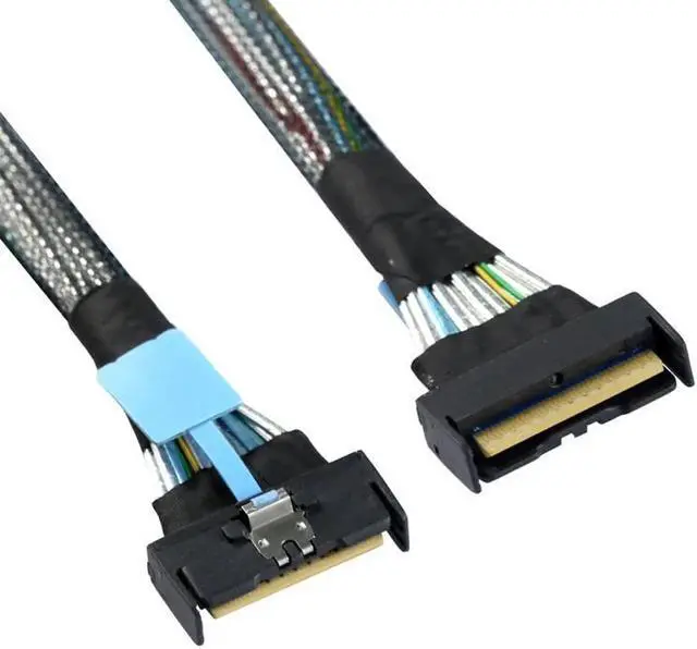 Main image of JVFYI PCI-E 5.0 Mini Cool Edge IO MCIO STR PCI-E Slimline SAS 8i 74Pin Male to MCIO 74Pin Male Extender Cable 50cm