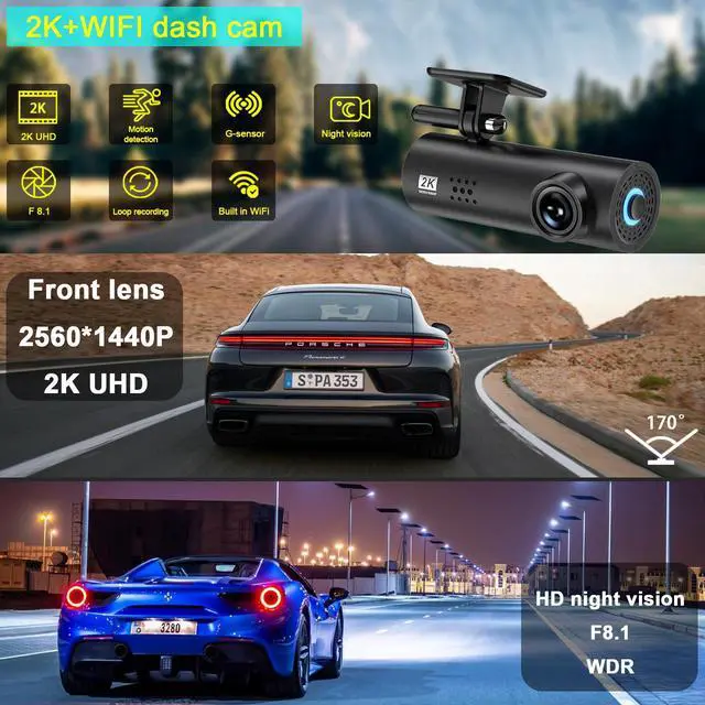 Alt view image 5 of 6 - JVFYI Lf9 Dash Camera Video Camera with App Car Dvr Wifi sony Dashcam Camera Hidden Mini Dash Cam Wifi Inside Smart 2k Dash Cam