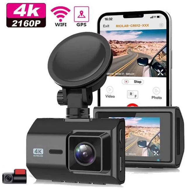 Main image of JVFYI 2.0"dual Lens Ful hd Car Dvr Dashcam sony 4k With App Night Vision Gps Wifi Dash Cam Front 4K Rear 2K Dual Lens 4k Dash Camera