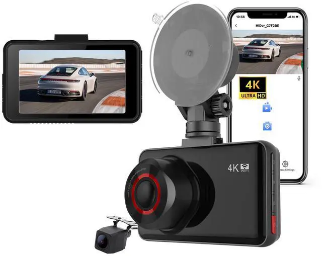 Main image of MINI Car Dvr Wifi Gps 4k Dash Cam Video Camera Car Black Box Doble Camara Front and Rear Dual Lens Dash Camera 4k Wifi Dashcam