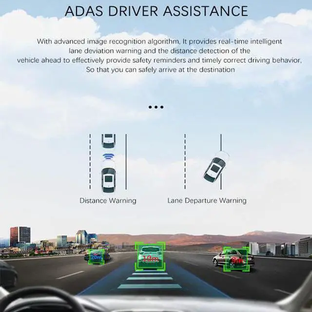 Alt view image 2 of 6 - JVFYI U3 Adas Dash Camera Fhd1080P Usb Dashcam Car Dvr Ldws G-Sensor Dash Cam Car Video Recorders for Android