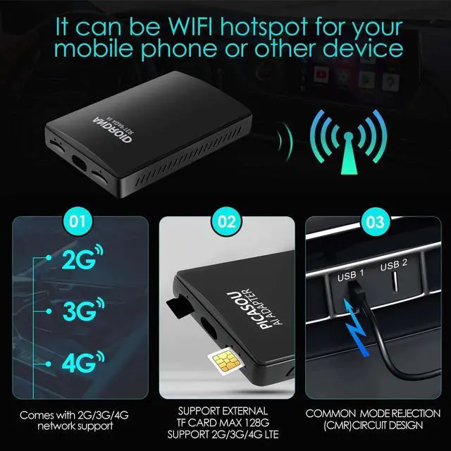 Alt view image 3 of 5 - S21 Android 9.0 Carplay Usb Multimedia Car Smart Box Ai Portable Carplay Wireless Adapter Wireless Carplay Ai Box