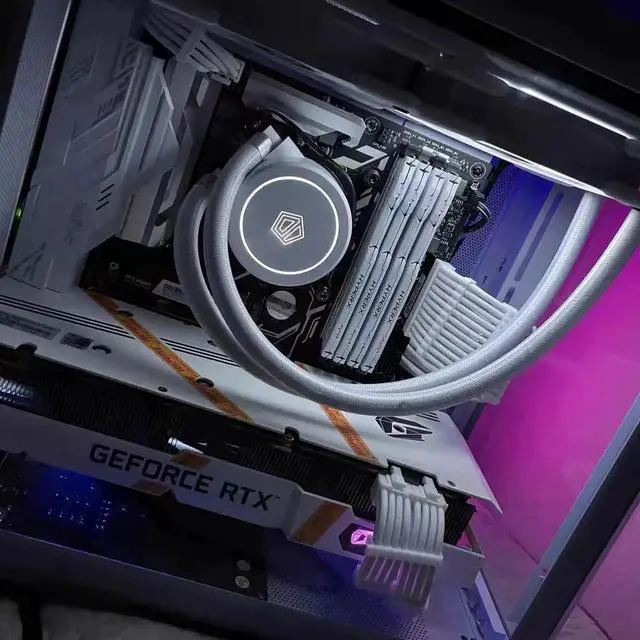 Alt view image 4 of 5 - PSU Cable Extension Kit 30CM Length with Combs,1x24Pin/2x8Pin(4+4) EPS/3x8Pin(6P+2P) PCI-E/PC Sleeved for ATX Power Supply,White, All-White