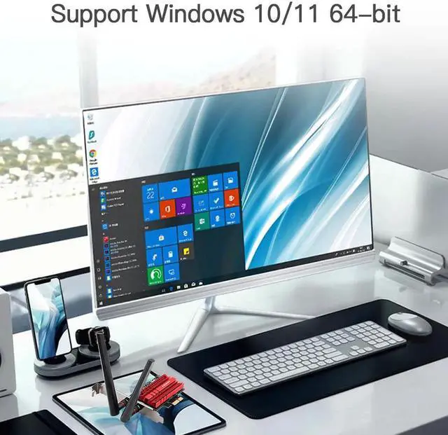 Alt view image 4 of 7 - Fenvi FV-AXE3000 Wi-Fi 6E AX210 PCIe Network Card Bluetooth 5.2 Heat Sink AX 3000Mbps 802.11ax Tri-band 2.4G/5G/6G PCI-E Wireless WiFi Network Adapter Cards for Desktop PC Support Windows 10/11 64-bit