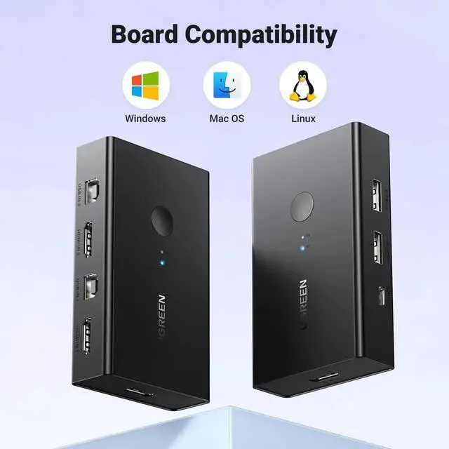 Alt view image 6 of 7 - HDMI KVM Switch 1 Monitor 2 Computers, with 4 USB Ports 4K@60Hz KVM Switches for Sharing One Monitor Keyboard Mouse Printer with 2 HDMI Cables, 2 USB Cables, Desktop Controller