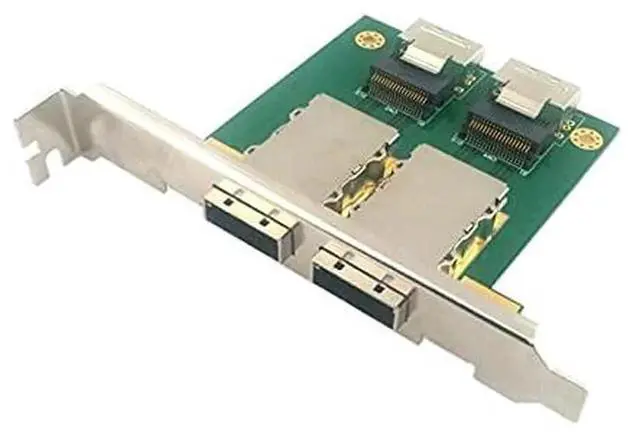 Alt view image 7 of 7 - Mini SAS 2 SFF-8088 to 2 SFF-8087 HD Data Server Converter Adapter with Bracket