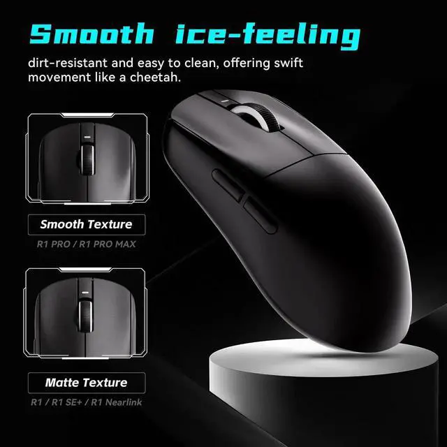 Alt view image 6 of 7 - VXE Dragonfly R1 Pro Wireless Gaming Mouse, 48g Lightweight, PAW3395 Sensor, Adjustable DPI, 4k Polling, 75 Hr Battery Life, Dual-Mode 2.4G/Wired