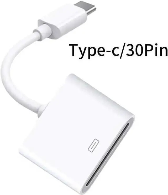 Alt view image 5 of 6 - for Apple 30pin Female to USB 3.1 Type-C USB-C Sync Data Charging Adapter Cable Cell Phone OTG Adapters USB Cables Accessories White 30 Pin to USB C 21cm