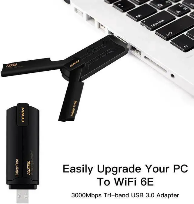 Alt view image 2 of 7 - WiFi6E USB3.0 WiFi Adapter AX3000 Tri-Band 2.4G/5G/6GHz Wireless Network Card WiFi Dongle Wlan Receiver For Win10/11 Driver Free