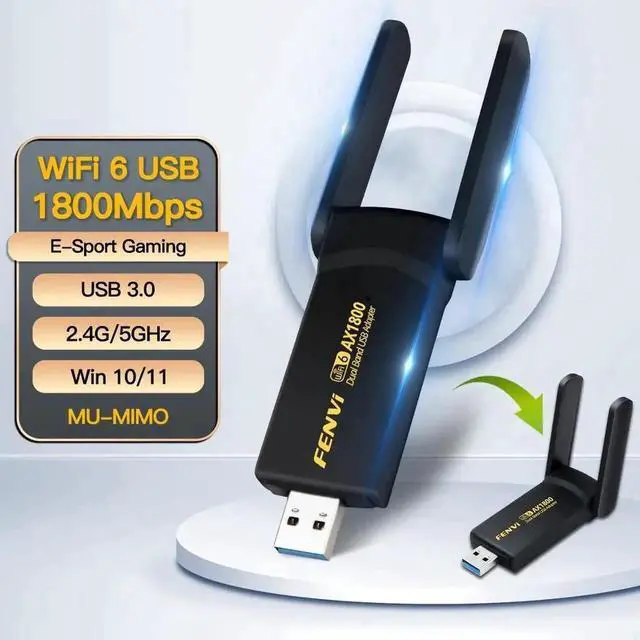 Main image of WiFi6E USB3.0 WiFi Adapter AX3000 Tri-Band 2.4G/5G/6GHz Wireless Network Card WiFi Dongle Wlan Receiver For Win10/11 Driver Free