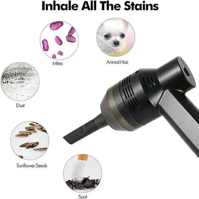 Alt view image 2 of 7 - Vacuum Cleaner USB Mini Vacuum Computer Keyboard Cleaners Powerful Suction Handheld Portable Dust Collector for Desk Laptop Piano Car Pet House