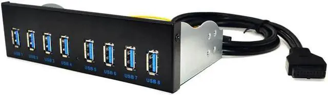 Alt view image 7 of 7 - 8 Port USB Hub USB3 5.25 USB 3.0 Front Panel Splitters USB 3.0 Hub for PC USB-HUB Multiple USB3.0 HUB Splitter Hubs for Computer